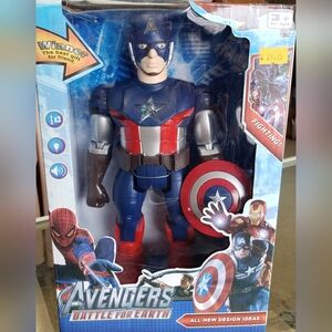 Captain America Style Action Figure - Blue, Red, Silver